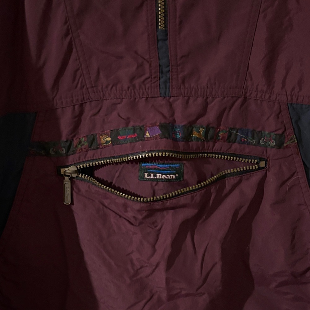 L.L. Bean Burgundy and Navy Rain Jacket size Large. Great condition! - Picture 2 of 3